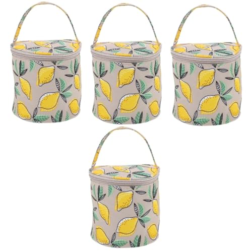 HOMSFOU 4 Stück Gestrickte Aufbewahrungstasche gehäkelte Tasche Tragetaschen für Damen Stricktaschenkorb groß Nähen Organisator zur Aufbewahrung von Garn Garn-Tasche Vlies von HOMSFOU