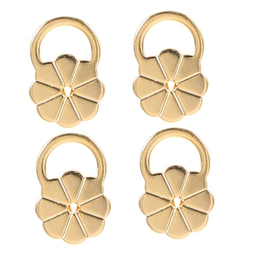HOMSFOU 4 Stück Goldene Dicke Blumenförmige Ohrstecker Verschlüsse Hypoallergen Verstellbar Stabiler Halt für Schwere Ohrringe und Herabhängende Ohrläppchen Sichere Ohrstecker Rückseiten von HOMSFOU
