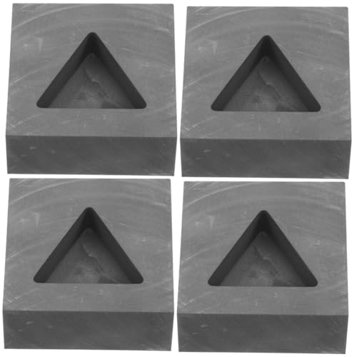 HOMSFOU 4 Stück Graphit Gießform Dreieckige Form Wiederverwendbare Graphit Schmelzform für Metallguss Hochtemperaturbeständig Gold Silber von HOMSFOU