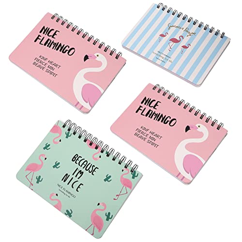HOMSFOU 4 Stück Handgefertigter Notizblock mit Karikatur Design Effizienter Terminplaner und Wochenplaner für Arbeit und Studium für Homeschooling Flamingo von HOMSFOU
