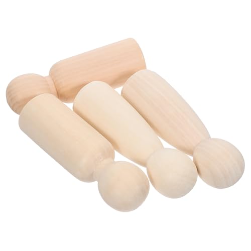 HOMSFOU 4 Stück Holzpuppenspielzeug Basteln Steckpuppen Holzpuppen Holzpuppen Ornament Holzpuppenmodell Miniatur Menschenfiguren Für DIY Steckpuppen von HOMSFOU
