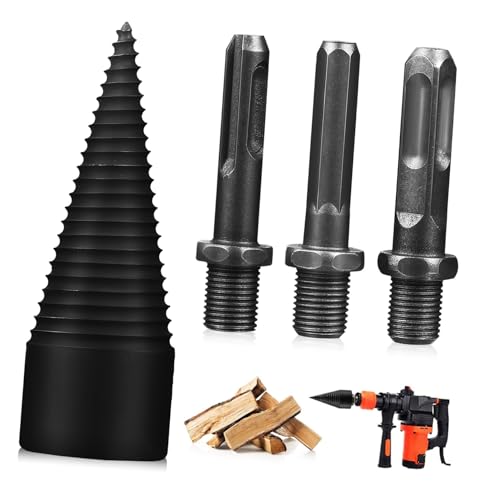 HOMSFOU 4 Stück Holzspalter Bohrer Teilig Stahl Splitter Drill Bit Brennholzbohrer mit Einzigartiger Rillenkonstruktion Robust Einfache Montage Kompatibel für Holzspalten und Langlebig HOMSFOU 4 Stück Holzspalter Bohrer Teilig Stahl Splitter Drill Bit Brennholzbohrer mit Einzigartiger Rillenkonstruktion Robust Einfache Montage Kompatibel für Holzspalten und Langlebig von HOMSFOU