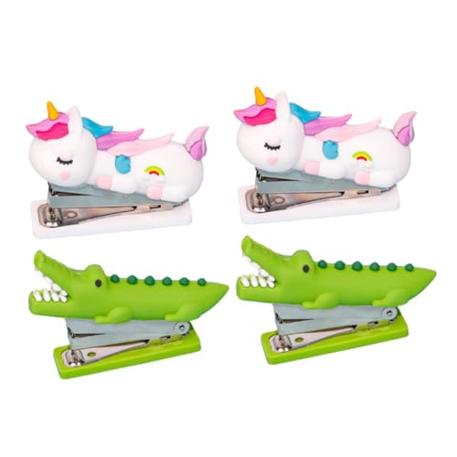 HOMSFOU 4 Stück Kompakter Mini Tacker Tierform Platzsparend und Kraftsparend Tragbarer Heftgerät für Schreibtisch Niedlich und Handlich Teiliges mit Einhorn und Krokodil für Schüler HOMSFOU 4 Stück Kompakter Mini Tacker Tierform Platzsparend und Kraftsparend Tragbarer Heftgerät für Schreibtisch Niedlich und Handlich Teiliges mit Einhorn und Krokodil für Schüler von HOMSFOU