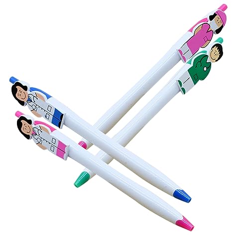 HOMSFOU 4 Stück Kreativer Kugelschreiber mit Pressmechanik Lustige Cartoon Designs für Ärzte und Krankenschwestern Tragbare Bunte Kugelschreiber Komfortabel und Glatt Schreibend HOMSFOU 4 Stück Kreativer Kugelschreiber mit Pressmechanik Lustige Cartoon Designs für Ärzte und Krankenschwestern Tragbare Bunte Kugelschreiber Komfortabel und Glatt Schreibend von HOMSFOU