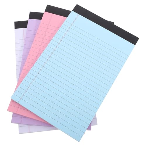 HOMSFOU 4 Stück Legal Pads Farbig Liniert Schreibblöcke Notizblöcke Für To Do Listen Büro Schule Organisierte Notizen Memo Kollage von HOMSFOU