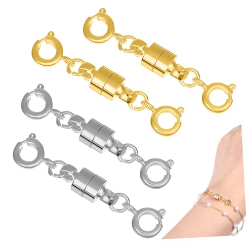 HOMSFOU 4 Stück Magnetverschlüsse Für Armbänder Und Halsketten Schmuckverschlüsse Für Halsketten Magnetschnallen Für Halsketten Magnetische Halskettenverlängerung Magnetische von HOMSFOU
