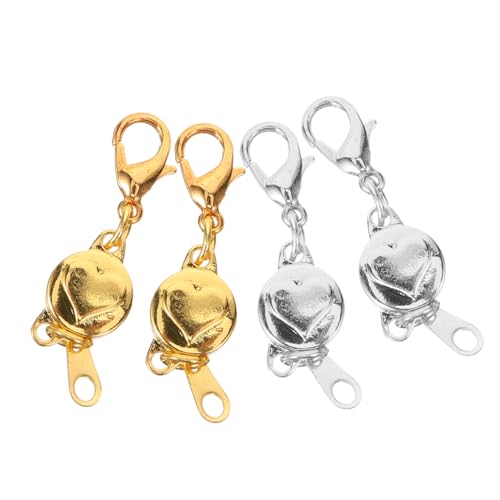 HOMSFOU 4 Stück Magnetverschluss für Schmuck Magnetische Karabiner für Armbänder und Diy Projekte Einfach zu Bedienen und Elegant Gold und Silber von HOMSFOU