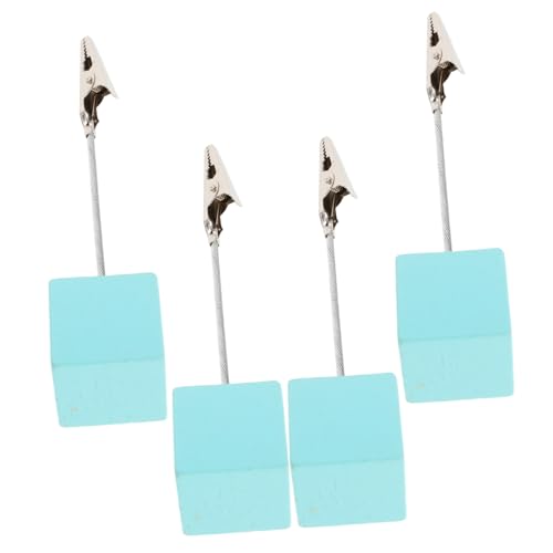 HOMSFOU 4 Stück Memo-ordner Memo-clip-halterständer Cliphalter Fürs Büro Fotoclips Für Bilder Tischfotohalter Fotohalter Für Tafelaufsätze Tischnummer Steht Rostfreier Stahl Sky-blue von HOMSFOU