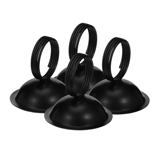 HOMSFOU 4 Stück Metall Tischkartenhalter Rund Stabile Memo Clips mit Halbkugelbasis Schwarz Vielseitige Fotohalter für Büro Zuhause Laden Dekoration von HOMSFOU