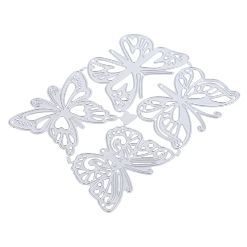 HOMSFOU 4 Stück Metalldämmerung Sterben Schmetterlingspapierschneiden Stanzformen Herstellung Ausschnitte Schmetterlinge Handwerk Silver Kohlenstoffstahl von HOMSFOU