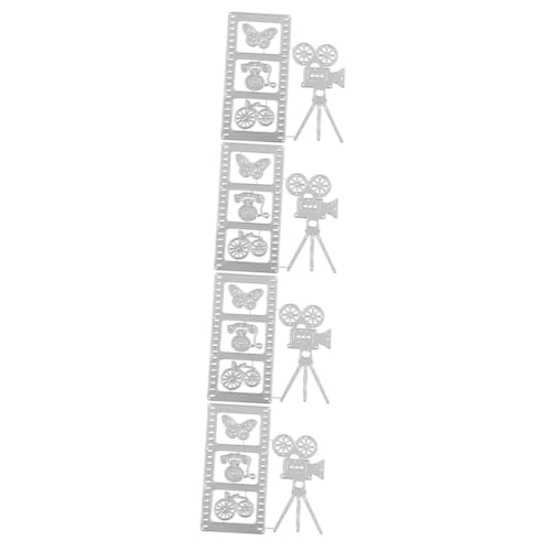 HOMSFOU 4 Stück Metallschablone Sammelalbum Album-Foto-Scrapbooking den Schnitt machen Stanzform Prägewerkzeug zur Papierherstellung Kohlenstoffstahl Silver von HOMSFOU