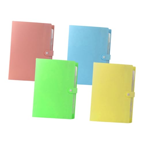 HOMSFOU 4 Stück Multi Layer Aktenordner Bunte Fächer für Büro Schule Praktischer Dokumentenorganizer mit Mehreren Taschen Leicht und Tragbar für Unterlagen und Rechnungen von HOMSFOU