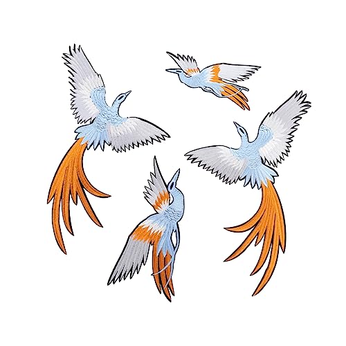 HOMSFOU 4 Stück Phoenix Stickerei Applikationen für Diy Kleidung Graue Patches Handgefertigte Dekoration für Cheongsam und Hochwertiges Zubehör von HOMSFOU