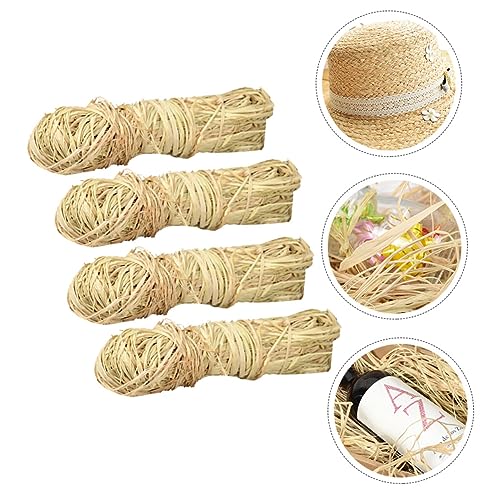 HOMSFOU 4 Stück Rafia Diy Hochzeit Natürlich Verpackung Weberei Gras Weben Stroh Farbig Für Wickelband Geschenkband Bast von HOMSFOU