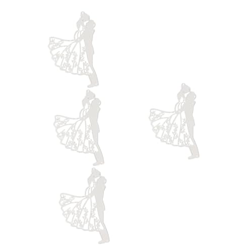 HOMSFOU 4 Stück Schablone Metall Schneideform DIY Bastelwerkzeug für Scrapbooking Carbonstahl Stanzform für Hochzeitskarten Fotoalben und Dekorationen Langlebig und Wiederverwendbar von HOMSFOU