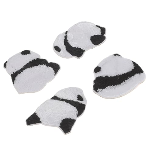 HOMSFOU 4 Stück Selbstklebende Panda Patches für Kleidung und Hüte Bestickte Applikationen zum Aufbügeln oder Aufnähen Dekorative Flicken für DIY mode und Textilien von HOMSFOU