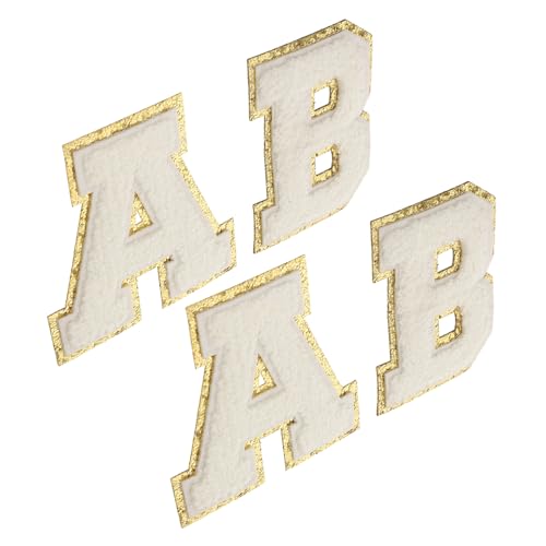 HOMSFOU 4 Stück Teiliges Bügelpatches Buchstaben Patches zum Aufbügeln und Aufnähen Bestickte DIY Kleidung Flicken zum Reparieren und Dekorieren von Jacken Hosen Taschen Hüten Schuhen von HOMSFOU