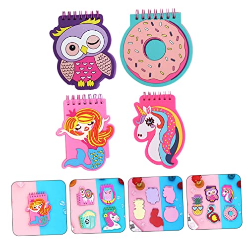 HOMSFOU 4 Stück Teiliges Cartoon Spiralnotizbuch mit PVC Weichem Einband Lose Notizblock für Schüler Leichtes Tragbares Schreibheft mit Niedlichen Motiven Eule Donut Einhorn Meerjungfrau HOMSFOU 4 Stück Teiliges Cartoon Spiralnotizbuch mit PVC Weichem Einband Lose Notizblock für Schüler Leichtes Tragbares Schreibheft mit Niedlichen Motiven Eule Donut Einhorn Meerjungfrau von HOMSFOU