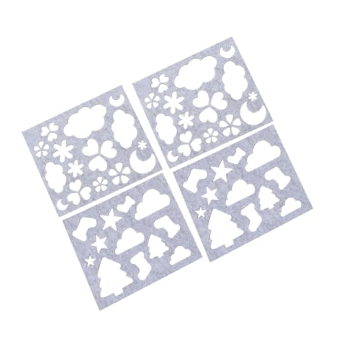 HOMSFOU 4 Stück Teiliges Filzform Diy Nadelfilz Vorlage für Projekte für Bastelarbeiten mit Kindern Verschiedene Stile und Muster für Handarbeiten von HOMSFOU