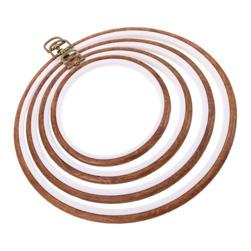 HOMSFOU 4 Stück Teiliges Imitierte Holz Stickrahmen für Kreuzstich Runde Kunststoff Stickringe für Diy Nähprojekte für Kreative Bastelarbeiten und Weihnachtsdekoration HOMSFOU 4 Stück Teiliges Imitierte Holz Stickrahmen für Kreuzstich Runde Kunststoff Stickringe für Diy Nähprojekte für Kreative Bastelarbeiten und Weihnachtsdekoration von HOMSFOU