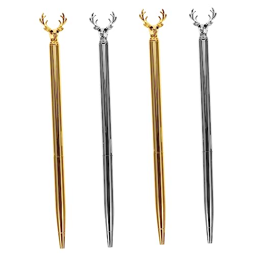 HOMSFOU 4 Stück Teiliges Kugelschreiber mit Elch Design Metall Kugelschreiber für Schüler Glattes Schreiben Langlebig Tragbar Geschenkset mit Gold und Silberfarben Praktische Schreibstifte HOMSFOU 4 Stück Teiliges Kugelschreiber mit Elch Design Metall Kugelschreiber für Schüler Glattes Schreiben Langlebig Tragbar Geschenkset mit Gold und Silberfarben Praktische Schreibstifte von HOMSFOU