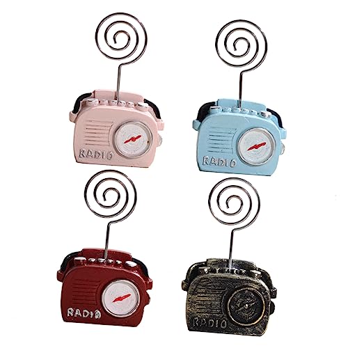 HOMSFOU 4 Stück Teiliges Retro Notizhalter mit Metallklammern Vintage Telefon Radio Design Vielseitige Kartenhalter für Büro Fotos Memo und Tischdekoration Langlebiges Holzmaterial HOMSFOU 4 Stück Teiliges Retro Notizhalter mit Metallklammern Vintage Telefon Radio Design Vielseitige Kartenhalter für Büro Fotos Memo und Tischdekoration Langlebiges Holzmaterial von HOMSFOU