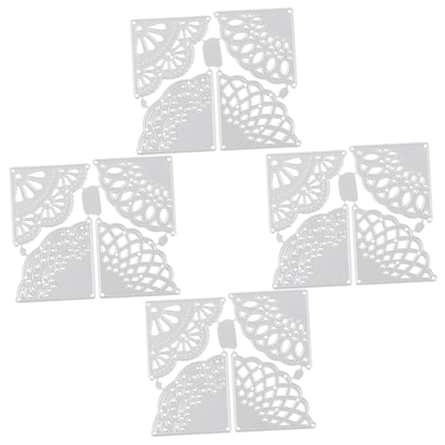HOMSFOU 4 Stück Teiliges Set Schneideform für Bastelarbeiten Karbonstahl Stanzform mit Spitzenmuster für Scrapbooking Diy Papierblumen und Kartenherstellung von HOMSFOU