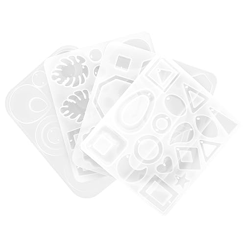 HOMSFOU 4 Stück Teiliges Silikonform für Ohrhänger Diy Harz Gießform für Schmuck Flexible und Sichere Silikonformen für Ohrringe und Anhänger für Bastelprojekte von HOMSFOU