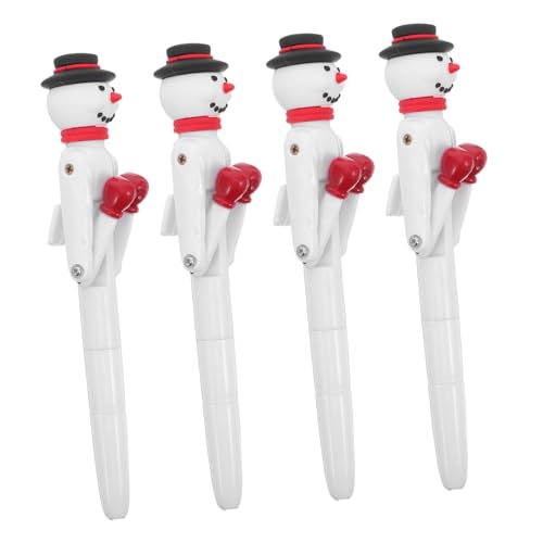 HOMSFOU 4 Stück Teiliges Weihnachts-schneemann-boxhandschuh Kugelschreiber Lustige Xmas Party Schreibstifte mit Glatter Tinte Niedliche Geschenkidee für Festliche Schreibwaren von HOMSFOU