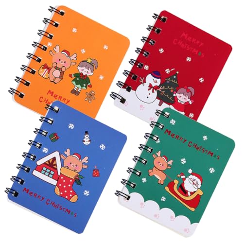 HOMSFOU 4 Stück Tragbare Weihnachts Spiral Notizbücher Blau Grün Gelb und Rot Kleine Notizblöcke für Büro und Alltag für Notizen und Erinnerungen HOMSFOU 4 Stück Tragbare Weihnachts Spiral Notizbücher Blau Grün Gelb und Rot Kleine Notizblöcke für Büro und Alltag für Notizen und Erinnerungen von HOMSFOU