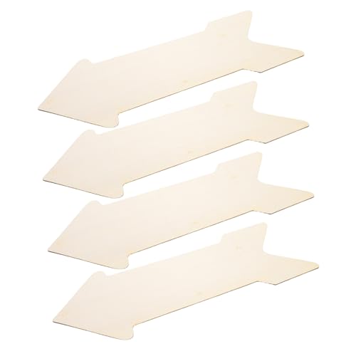 HOMSFOU 4 Stück Unlackierte Holzpfeile Diy Holzstücken Pfeilform für Bastelprojekte Natürliche Holzscheiben für Dekoration Malerei und Kreative Anwendungen von HOMSFOU