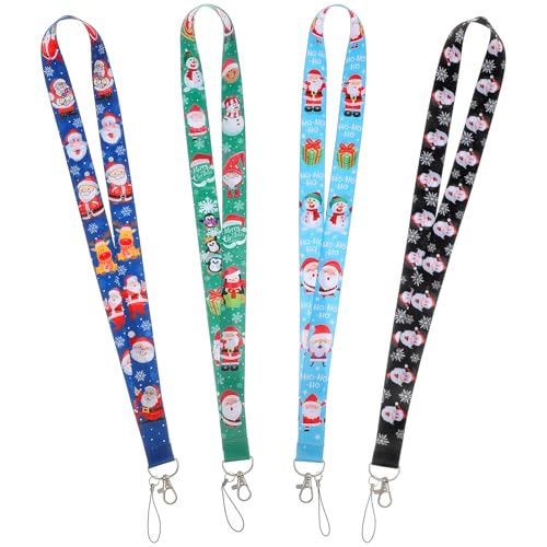 HOMSFOU 4 Stück Verlust Handy Lanyards Weihnachts Handy Kordel mit Abnehmbaren Schlaufen für Schlüssel Id Karten und Kameras Bequem und Leicht für Schule Büro und Reisen von HOMSFOU