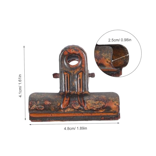 HOMSFOU 4 Stück Vintage Metall Bulldog Clips Rostoptik Robuste Büroklammern für Fotos Dokumente Bastelarbeiten Organisationsclips für Papiere Taschen Schilder von HOMSFOU