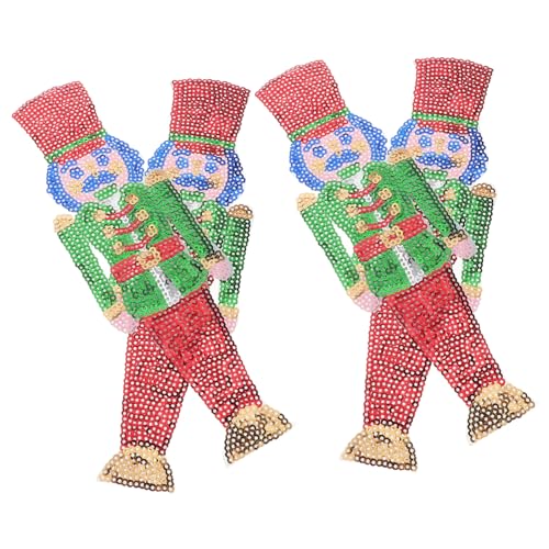 HOMSFOU 4 Stück Weihnachts Patches mit Gestickten Motiven für Kleidung und Rucksäcke Einfache Anwendung Langlebig für Festliche Dekorationen von HOMSFOU