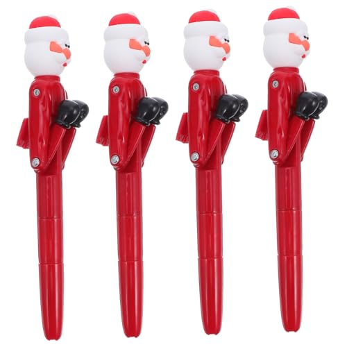 HOMSFOU 4 Stück Weihnachtskugelschreiber mit Weihnachtsmann-boxdesign Lustige Punching-kugelschreiber für Schule Büro Party Interaktive Weihnachtsstifte für Festliche Schreibwaren und von HOMSFOU