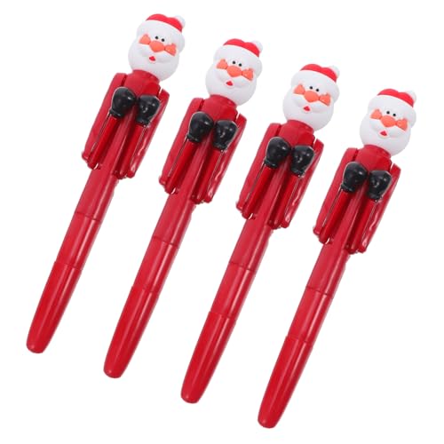 HOMSFOU 4 Stück Weihnachtsmann Punching Kugelschreiber Lustige Boxing-design Stifte mit Ergonomischem Griff Glattes für Weihnachtsfeiern Schulpreise und Bürobedarf von HOMSFOU