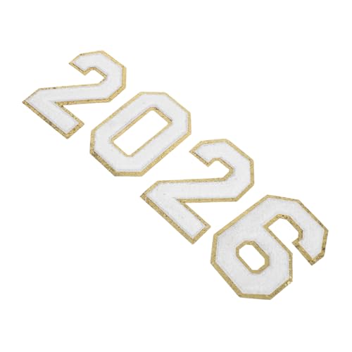 HOMSFOU 4 Stück Weiße Zahlen Patches mit Goldener Kante Bestickte Chenille Aufnäher zum Aufbügeln Weicher Polyesterstoff Strapazierfähige DIY Applikationen für Jacken Hemden Hüte Rucksäcke HOMSFOU 4 Stück Weiße Zahlen Patches mit Goldener Kante Bestickte Chenille Aufnäher zum Aufbügeln Weicher Polyesterstoff Strapazierfähige DIY Applikationen für Jacken Hemden Hüte Rucksäcke von HOMSFOU