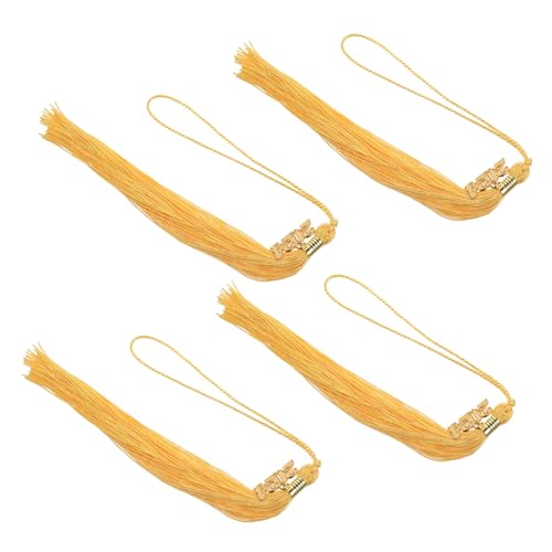 HOMSFOU 4 Stück Zubehör für Abschlusskappen Abschluss für sie Abschlusskappen Quasten mit Abschlusskappe Charme Dekore für Abschlusskleider Grad Quasten Polyester Golden HOMSFOU 4 Stück Zubehör für Abschlusskappen Abschluss für sie Abschlusskappen Quasten mit Abschlusskappe Charme Dekore für Abschlusskleider Grad Quasten Polyester Golden von HOMSFOU
