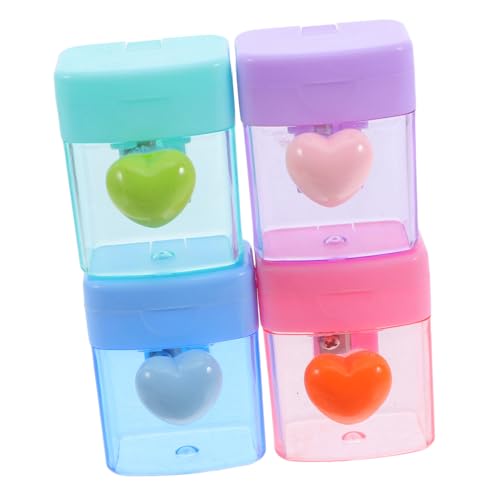 HOMSFOU 4 Teiliges Einloch Bleistiftmesser Bleistiftspitzer Einloch Bleistiftspitzer Hand Bleistiftspitzer Süßer Anspitzer Taschen Bleistiftspitzer Manueller Bleistiftspitzer Aus von HOMSFOU
