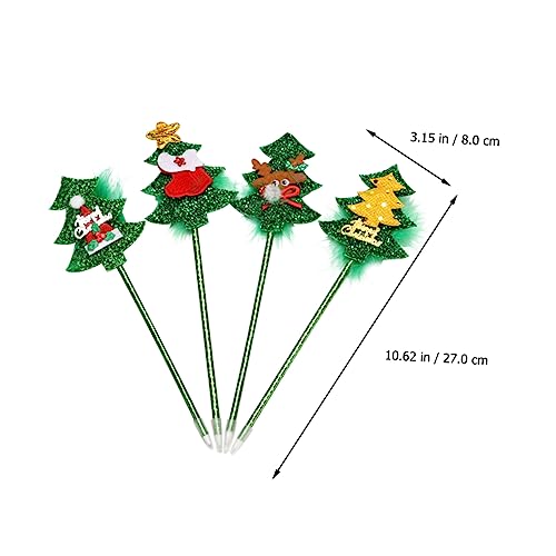 HOMSFOU 4 Teiliges Weihnachts Kugelschreiber aus Hochwertigem Resin Dekorative Cartoon Stifte in Grün Leicht und Angenehm zu Halten als Schreibwaren für Büro und Schule HOMSFOU 4 Teiliges Weihnachts Kugelschreiber aus Hochwertigem Resin Dekorative Cartoon Stifte in Grün Leicht und Angenehm zu Halten als Schreibwaren für Büro und Schule von HOMSFOU