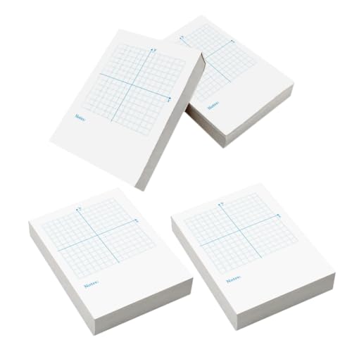 HOMSFOU 4 Zahlenleitungs-Übungsbuch Axis-Millimeterpapier Grafikpapiere Notizbuch hoch Zeichnung Aufstellungskarte Kleine Karteikarten Grußkarten-Trennblätter mit Laschen Index Weiß von HOMSFOU