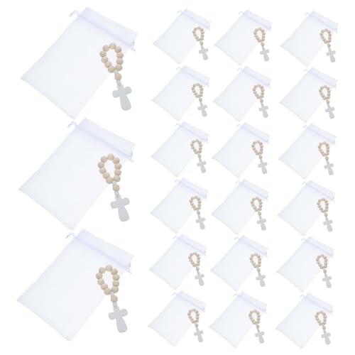 HOMSFOU 40 Sets Tauf-rosenkranz Mit Kruzifix, Holzperlen-rosenkranz-armband Für Babyparty, Erstkommunion, Taufe, Religiöses Andenken HOMSFOU 40 Sets Tauf-rosenkranz Mit Kruzifix, Holzperlen-rosenkranz-armband Für Babyparty, Erstkommunion, Taufe, Religiöses Andenken von HOMSFOU