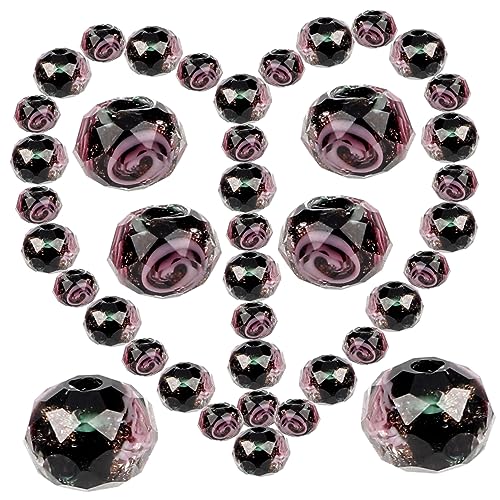 HOMSFOU 40 Stück Diy Bastelperlen für Armbänder und Ohrringe Facettierte Glasperlen für Schmuckherstellung und Designs von HOMSFOU