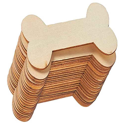 HOMSFOU 40 Stück Holz Ausschnitte Hundeknochen Diy Dekoration Glatte Oberfläche für Kreative Gestaltung für Geschenketiketten und Bastelprojekte Sicher und Kinderfreundlich von HOMSFOU