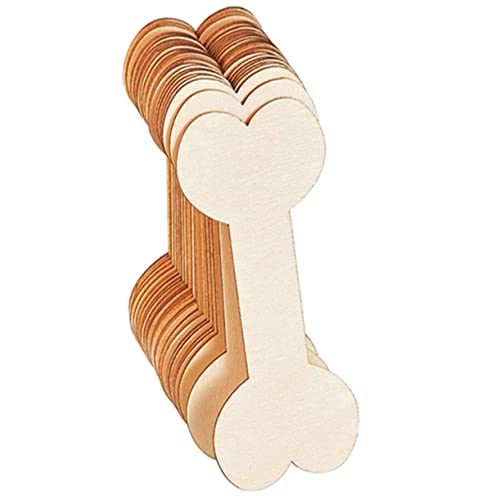 HOMSFOU 40 Stück Holz Hundeknochen Ausschnitte Unlackierte Diy Geschenkanhänger für Kreative Bastelprojekte für Haustierliebhaber Leicht und Langlebig von HOMSFOU