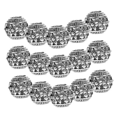 HOMSFOU 40 Stück Metallperlen Lochperlen für Schmuckherstellung Kleine Legierungs Abstandperlen DIY Armband und Halskettenzubehör für Bastelprojekte von HOMSFOU