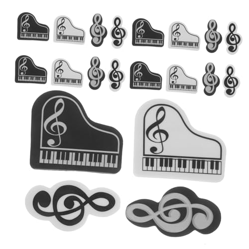 HOMSFOU 40 Stück Mini Radiergummis mit Musikmotiven Klavier Notenform Weiches Material Klassische zweifarbige Farben als Schülerpreise und Schulparty-goodies von HOMSFOU