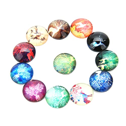 HOMSFOU 40 Stück Patches Elch Design Runde Diy Aufkleber für Schmuck Bastelprojekte und Dekorationen Kreative Cabochons für Einzigartige Handwerkskunst Gemischte Farben von HOMSFOU