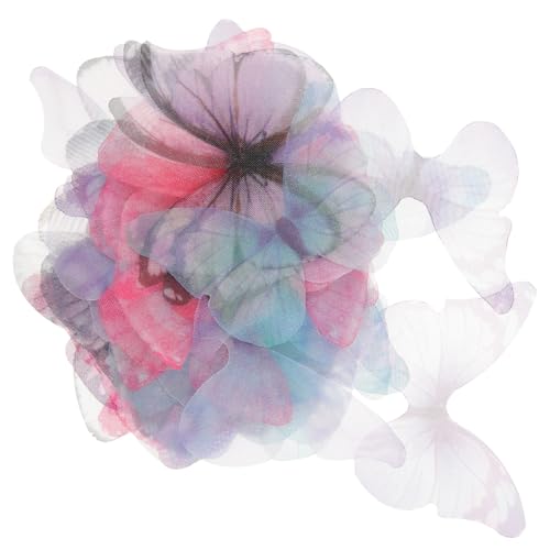 HOMSFOU 40 Stück Stoff Schmetterling Applikationen Leichte Farbige DIY Schmuck bügelmotive für Kleidung Taschen Haaraccessoires und Basteldekorationen Weiche Textil bügelbilder von HOMSFOU