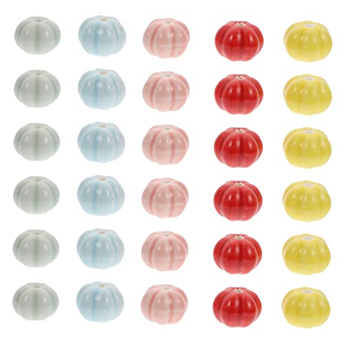 HOMSFOU 40 Stück Teiliges Diy Keramik Kürbis Spacer Perlen Bunte Lose Schmuckperlen für Armband Halskette Einfache Kürbisform für Kreative Herbstdekoration und Handgemachten Schmuck von HOMSFOU